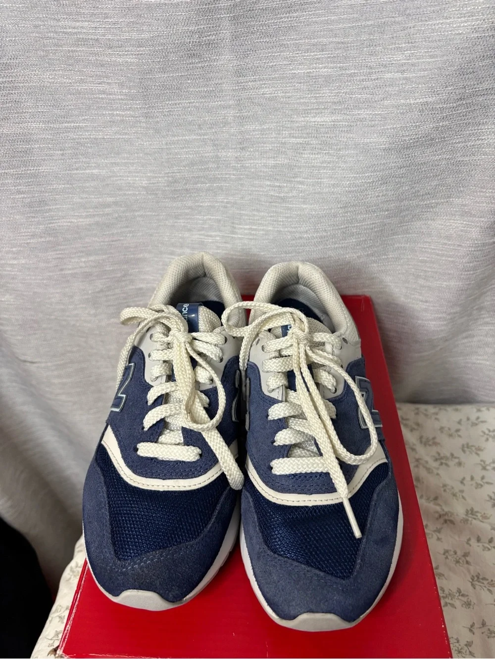 New Balance Navy and White kids Sneakers